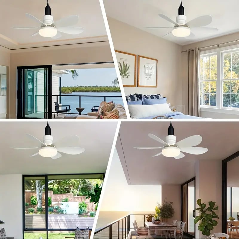 ⏳LAST DAY SALE 49% OFF🔥40W LED Ceiling Fan Light – 20.5” Ultra-Quiet with Remote 🎯 | E27 + FREE B22 Adapter 🔌 | For Bedroom 😴, Kitchen 👩‍🍳 & Garage 🛠️