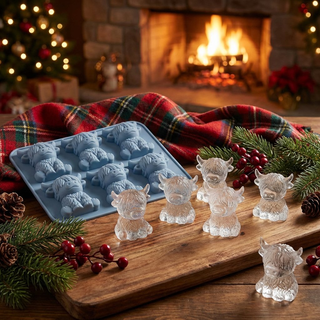 ⏳Last Day Special Price $8.99!!🐮 Mini Highland Cow Ice Cube Mold – Cute 3D Ice for Drinks, Parties & Gifts