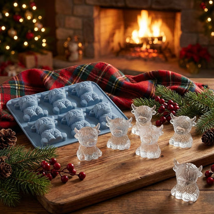 ⏳Last Day Special Price $8.99!!🐮 Mini Highland Cow Ice Cube Mold – Cute 3D Ice for Drinks, Parties & Gifts