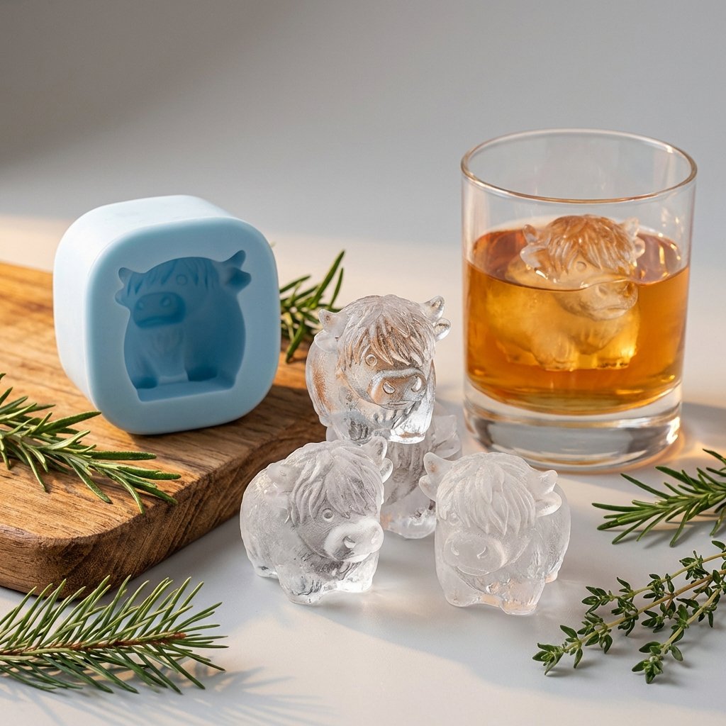 ⏳Last Day Special Price $8.99!!🐮 Mini Highland Cow Ice Cube Mold – Cute 3D Ice for Drinks, Parties & Gifts