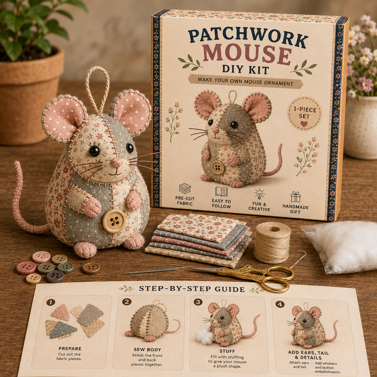 🧵 Patchwork Animals DIY Kit