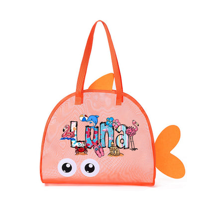 Personalized Adorable Fish Mesh Summer Beach Bag | CWBeach214