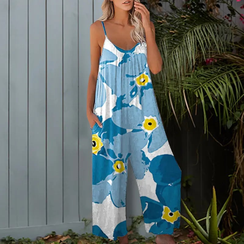 ⏰49% OFF✨Plus Size Women Fashion Wide Leg Suspender Jumpsuit with Pockets Curvy Overalls
