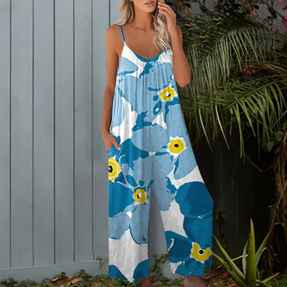 ⏰49% OFF✨Plus Size Women Fashion Wide Leg Suspender Jumpsuit with Pockets Curvy Overalls