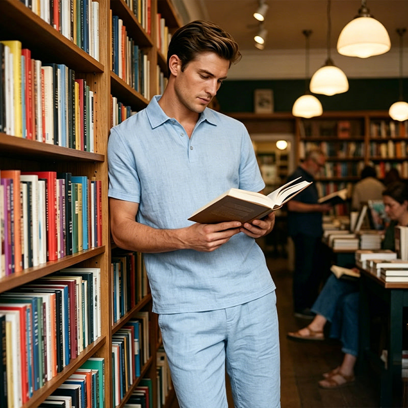 Men’s Linen Shirt and Casual Pants Set product image 9