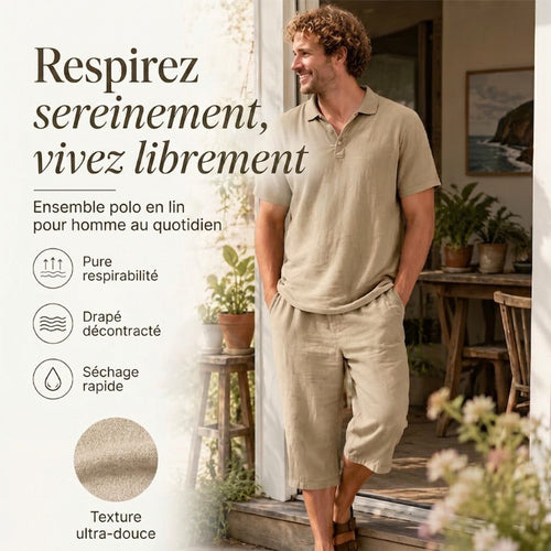 Men’s Linen Shirt and Casual Pants Set