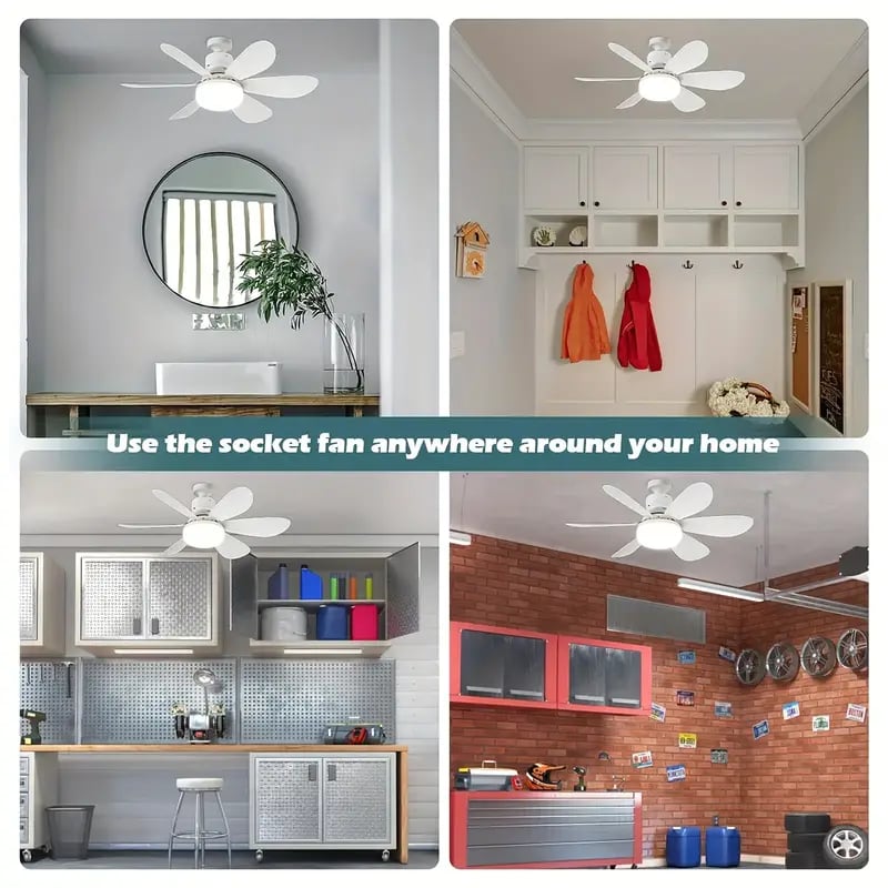 ⏳LAST DAY SALE 49% OFF🔥40W LED Ceiling Fan Light – 20.5” Ultra-Quiet with Remote 🎯 | E27 + FREE B22 Adapter 🔌 | For Bedroom 😴, Kitchen 👩‍🍳 & Garage 🛠️