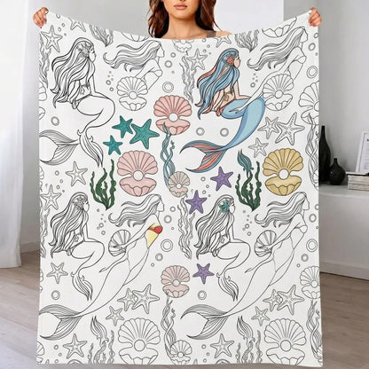 DIY Drawing Blanket with 24 Colors Markers, Doodle Your Own Blankets, Customizable Washable Paint & Play Blankets for Adults