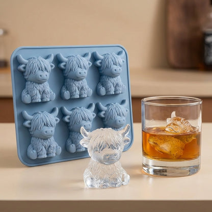 ⏳Last Day Special Price $8.99!!🐮 Mini Highland Cow Ice Cube Mold – Cute 3D Ice for Drinks, Parties & Gifts