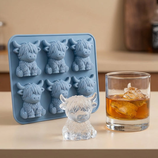 ⏳Last Day Special Price $8.99!!🐮 Mini Highland Cow Ice Cube Mold – Cute 3D Ice for Drinks, Parties & Gifts