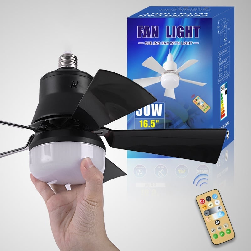 ⏳LAST DAY SALE 49% OFF🔥40W LED Ceiling Fan Light – 20.5” Ultra-Quiet with Remote 🎯 | E27 + FREE B22 Adapter 🔌 | For Bedroom 😴, Kitchen 👩‍🍳 & Garage 🛠️