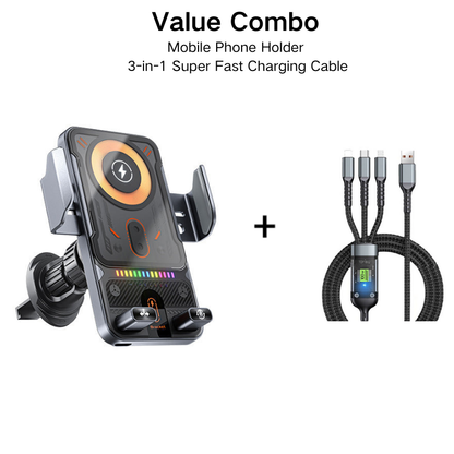 🔥HOT SALE 57% OFF🎁⚡Over 50,000 sold! 📱Smart 2-in-1 Car Rotating Mobile Phone Holder & Wireless Charger⚡