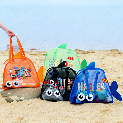Personalized Adorable Fish Mesh Summer Beach Bag | CWBeach214