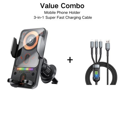 🔥HOT SALE 57% OFF🎁⚡Over 50,000 sold! 📱Smart 2-in-1 Car Rotating Mobile Phone Holder & Wireless Charger⚡