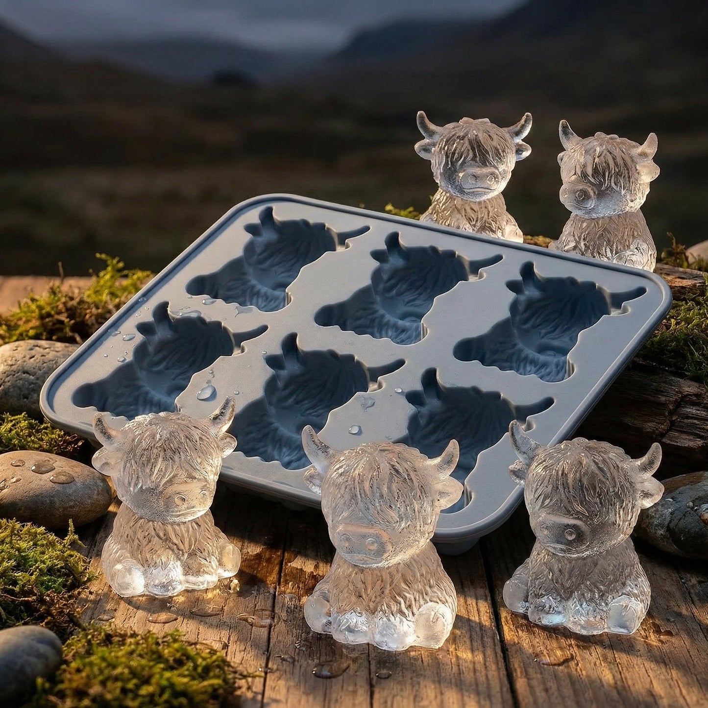 ⏳Last Day Special Price $8.99!!🐮 Mini Highland Cow Ice Cube Mold – Cute 3D Ice for Drinks, Parties & Gifts