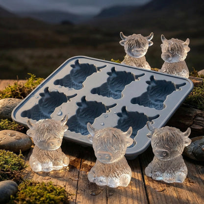 ⏳Last Day Special Price $8.99!!🐮 Mini Highland Cow Ice Cube Mold – Cute 3D Ice for Drinks, Parties & Gifts