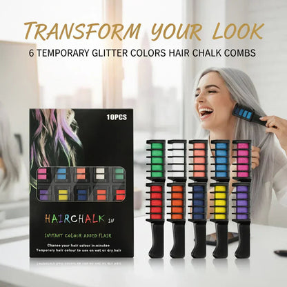 📢📢Buy 2 Get 1 Free⏰Temporary Hair Dye Chalk Comb- Cruelty Free