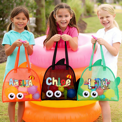 Personalized Adorable Fish Mesh Summer Beach Bag | CWBeach214