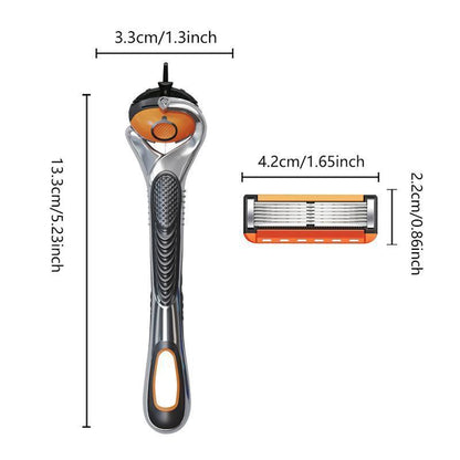 Men’s Razor Blade Refills Set – 48/24 Pack with Handle