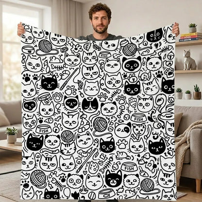 DIY Drawing Blanket with 24 Colors Markers, Doodle Your Own Blankets, Customizable Washable Paint & Play Blankets for Adults