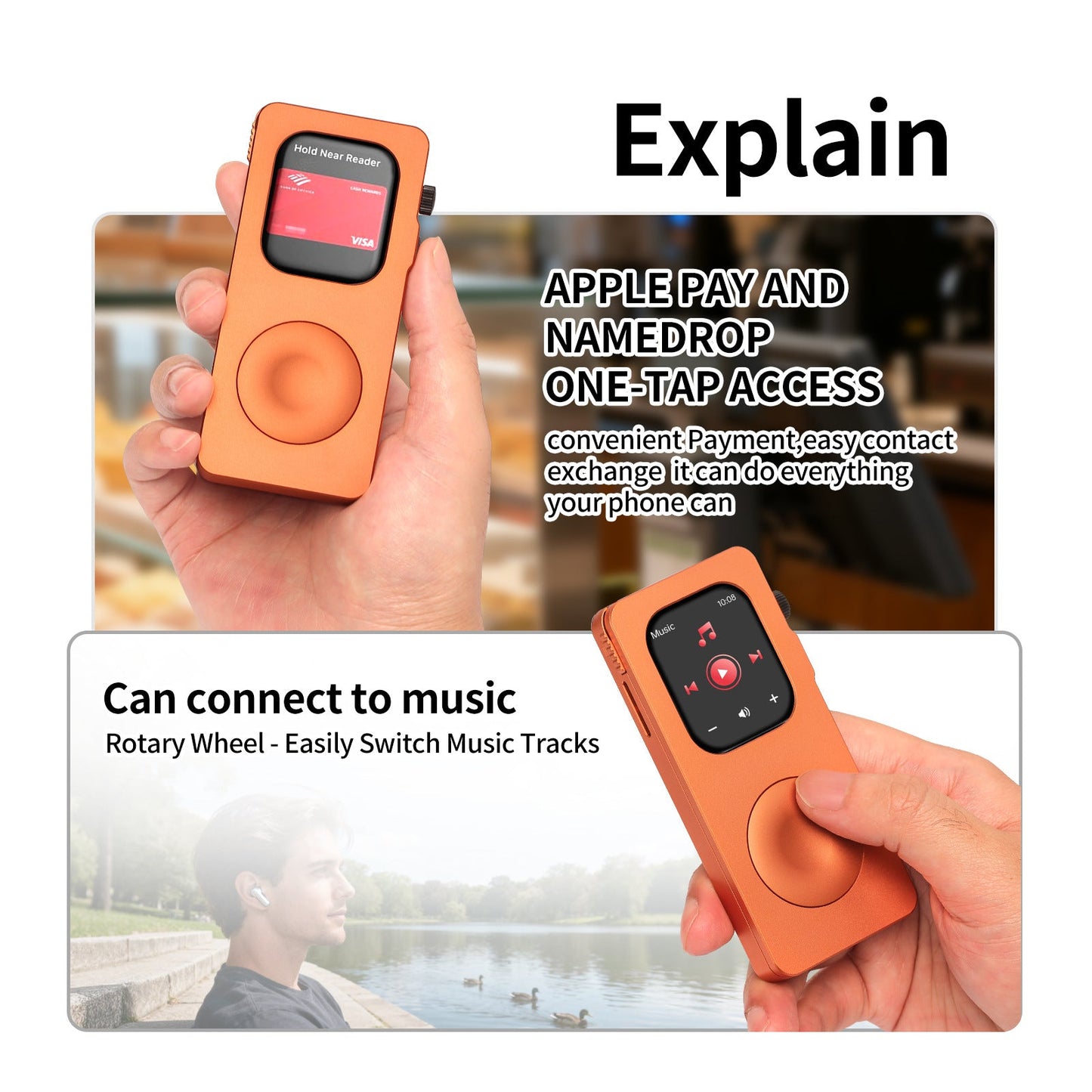 RePod Aluminum Alloy Protective Case for Apple Watch Series 4/5/6/7/8/9 and SE 1/2, Turn Your Apple Watch into a Smartphone