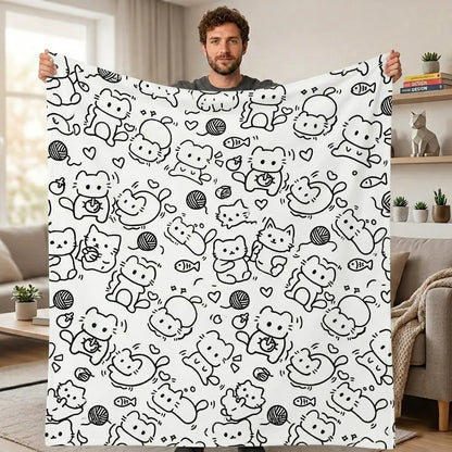 DIY Drawing Blanket with 24 Colors Markers, Doodle Your Own Blankets, Customizable Washable Paint & Play Blankets for Adults