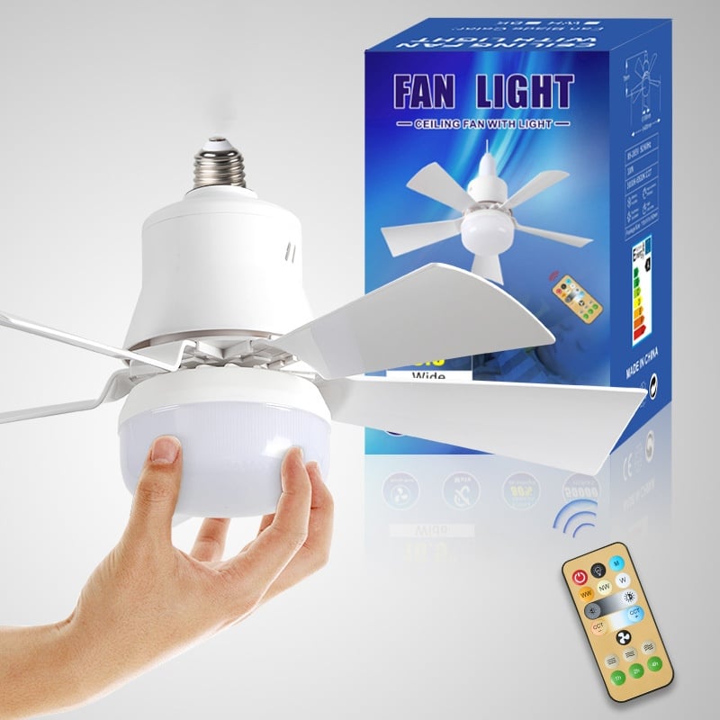 ⏳LAST DAY SALE 49% OFF🔥40W LED Ceiling Fan Light – 20.5” Ultra-Quiet with Remote 🎯 | E27 + FREE B22 Adapter 🔌 | For Bedroom 😴, Kitchen 👩‍🍳 & Garage 🛠️