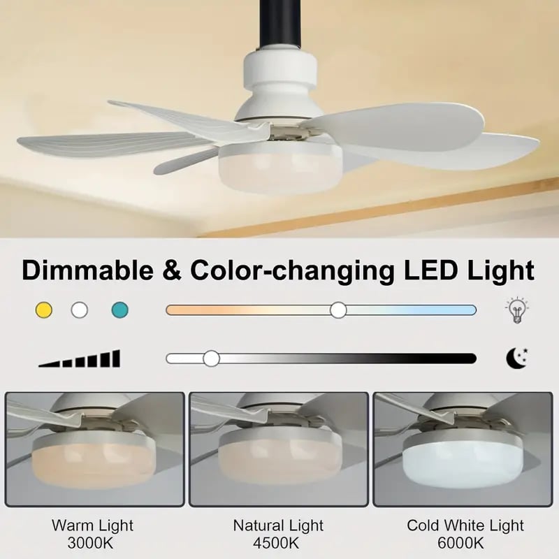 ⏳LAST DAY SALE 49% OFF🔥40W LED Ceiling Fan Light – 20.5” Ultra-Quiet with Remote 🎯 | E27 + FREE B22 Adapter 🔌 | For Bedroom 😴, Kitchen 👩‍🍳 & Garage 🛠️