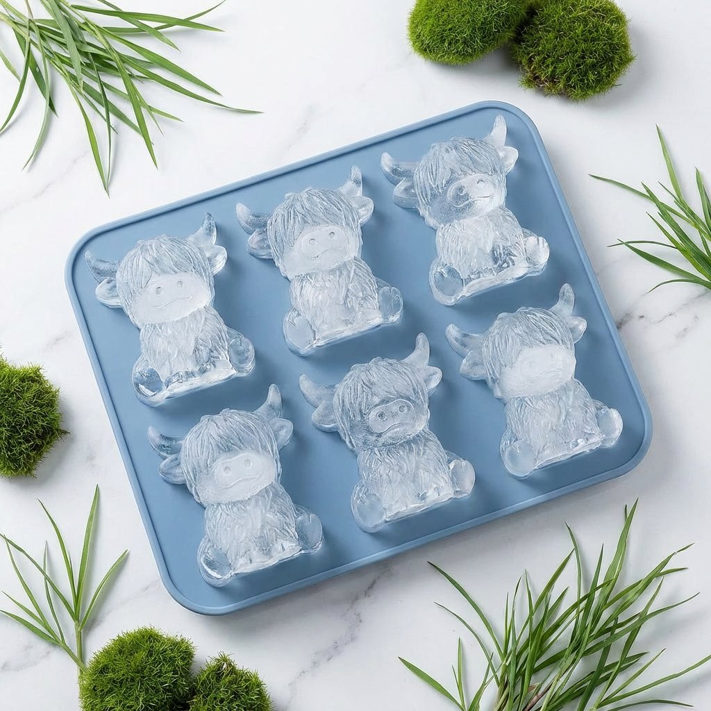 ⏳Last Day Special Price $8.99!!🐮 Mini Highland Cow Ice Cube Mold – Cute 3D Ice for Drinks, Parties & Gifts
