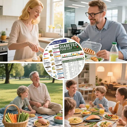 🔥3 Counts Diabetic Food Chart Brochure & Meal Planner - Low GI Foods, Calories, Glycemic Index, and Vitamin Chart