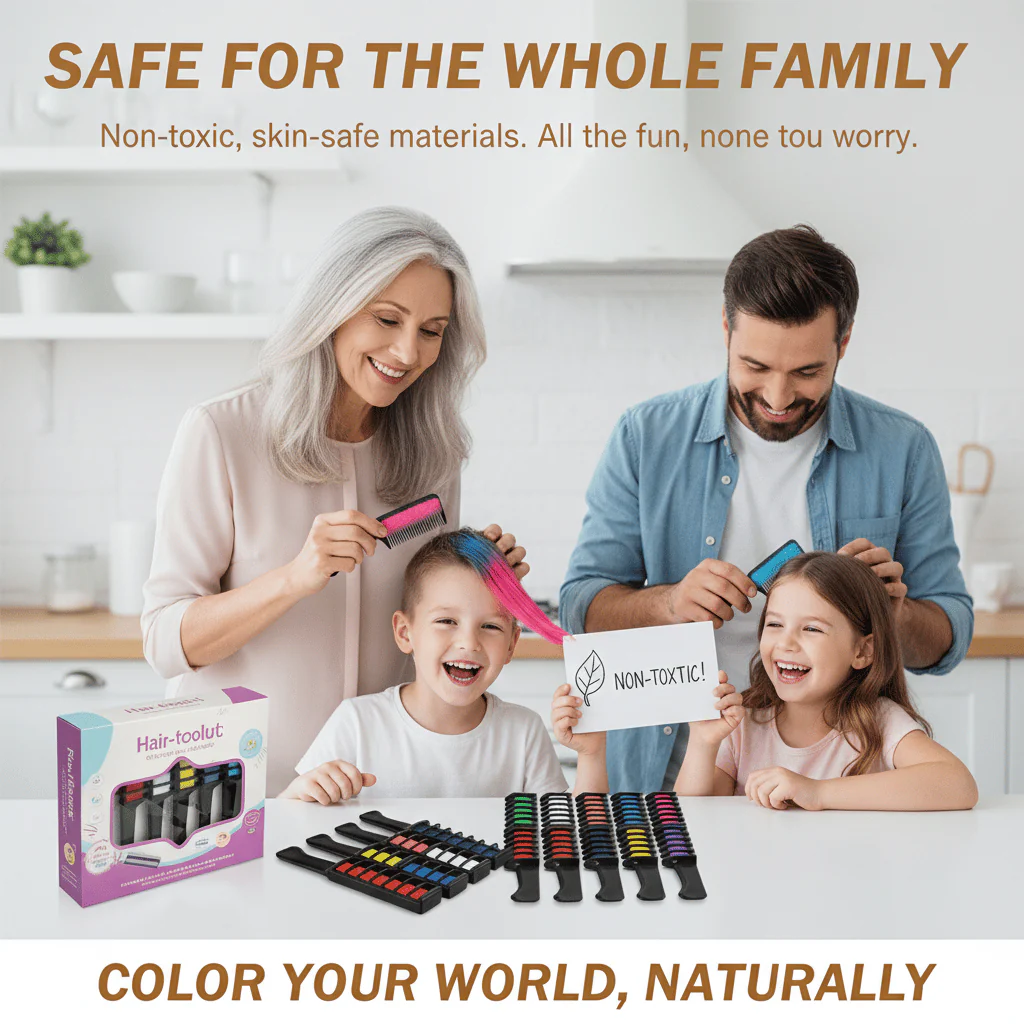 📢📢Buy 2 Get 1 Free⏰Temporary Hair Dye Chalk Comb- Cruelty Free