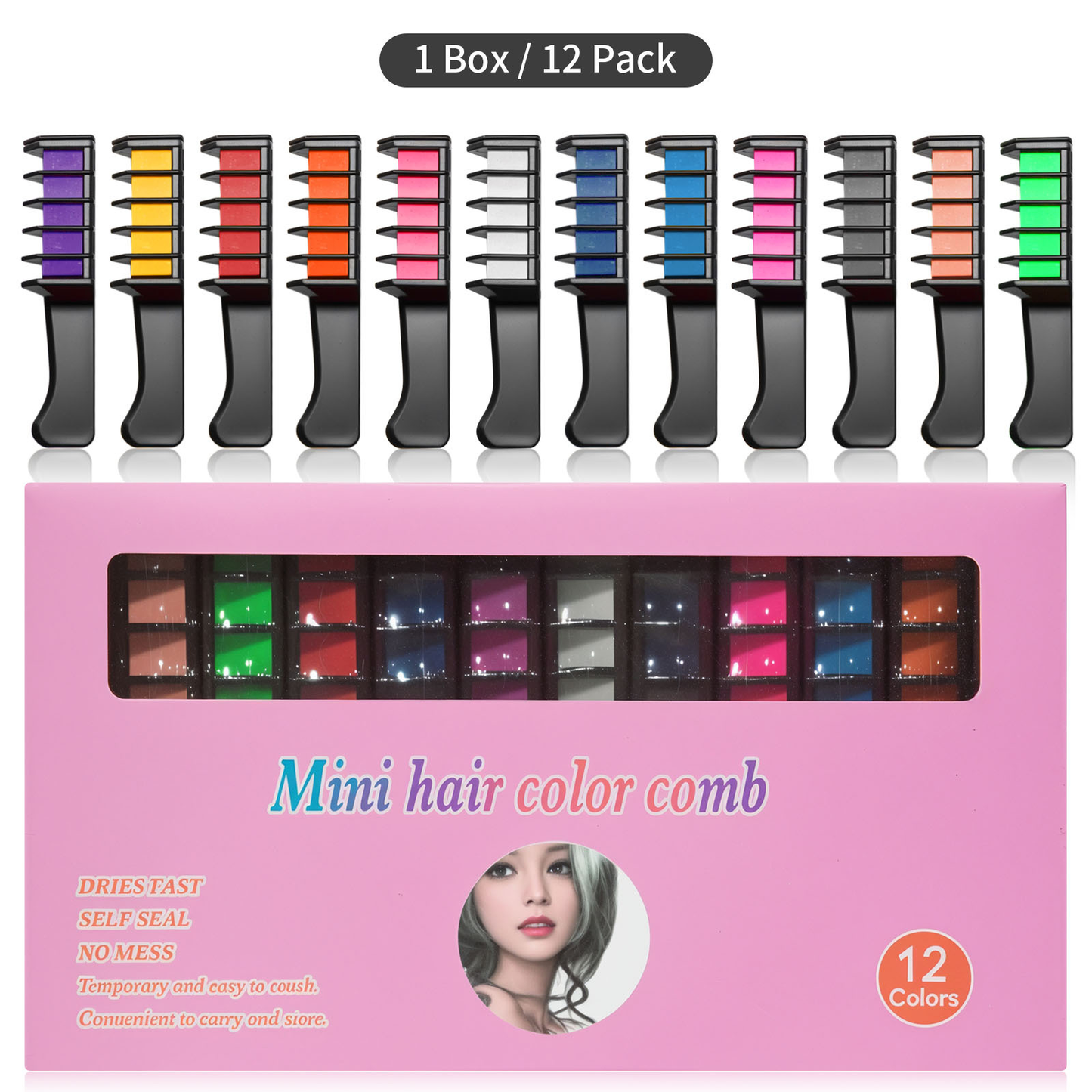 📢📢Buy 2 Get 1 Free⏰Temporary Hair Dye Chalk Comb- Cruelty Free
