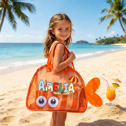 Personalized Adorable Fish Mesh Summer Beach Bag | CWBeach214