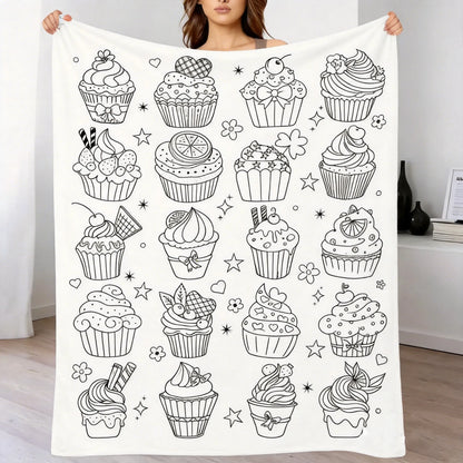 DIY Drawing Blanket with 24 Colors Markers, Doodle Your Own Blankets, Customizable Washable Paint & Play Blankets for Adults
