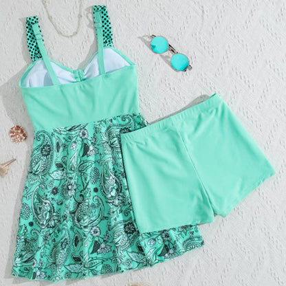🔥LAST DAY SALE - ONLY $18.99!!⚡50K+ SOLD!👙Strap Top & Fitted Swim Shorts Separable Swimsuit 