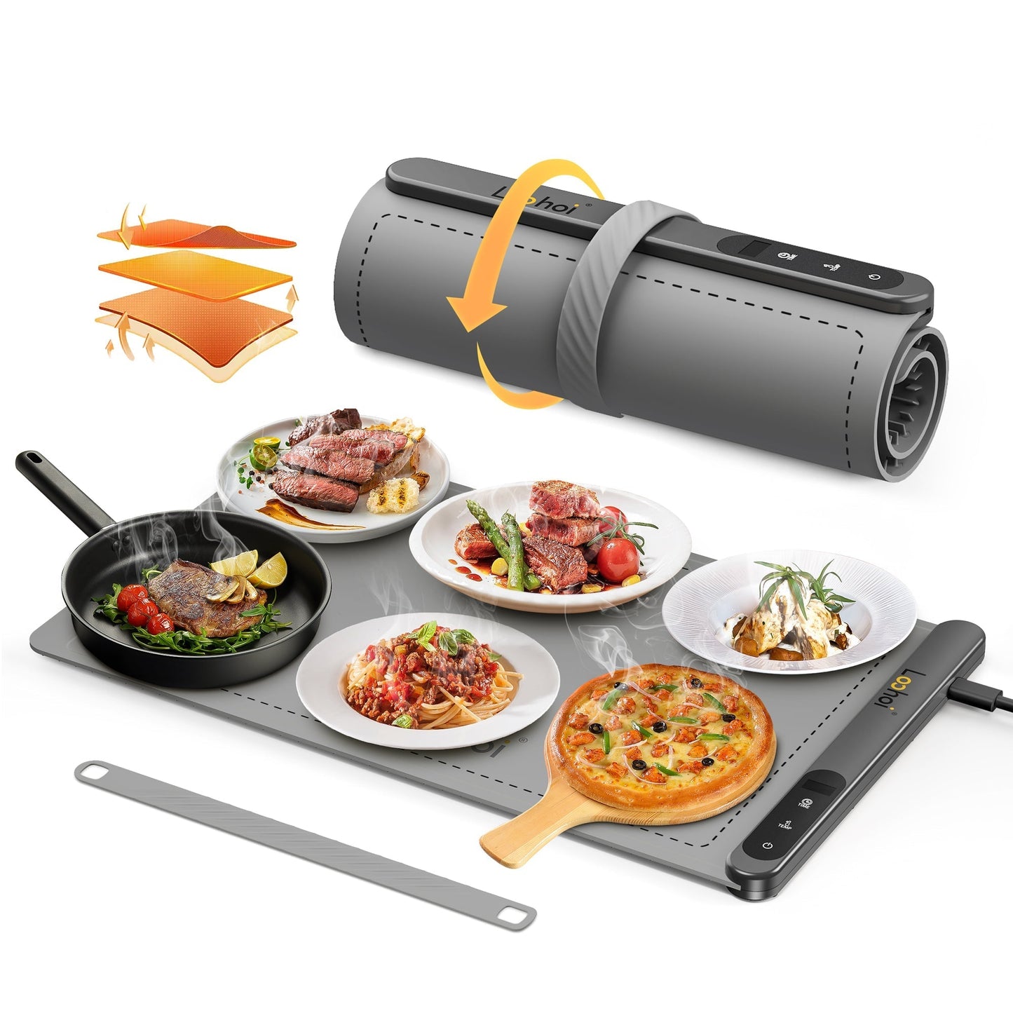 Full Surface Heating Food Warming Mat with 6 Temperature Settings
