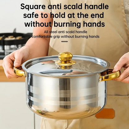 📢📢50%  OFF !! ⏰5-Piece Stainless Steel Cookware Set with Glass Lids