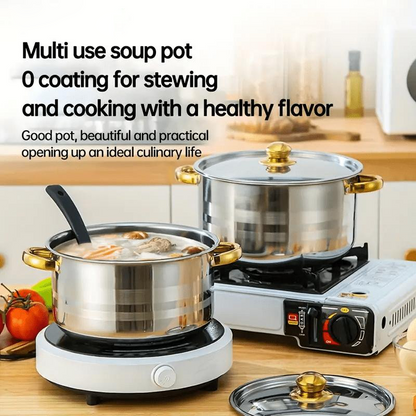 📢📢50%  OFF !! ⏰5-Piece Stainless Steel Cookware Set with Glass Lids