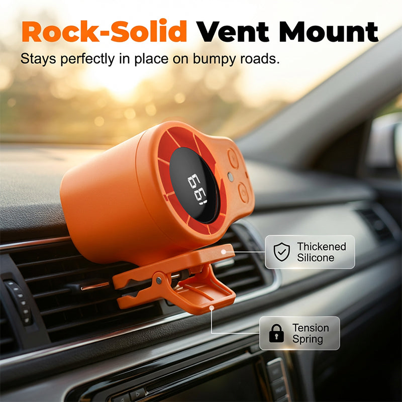 🌀Summer Hot Sale - ONLY $14.99!!💨50K+ SOLD!🚙Hands-Free Personal Cooling Fan with LED Display❄️🌬️