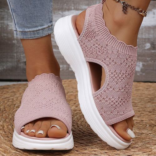 ⏳LAST DAY SALE ONLY $16.99!!🔥🔥Women's Breathable Knit Platform Sandals