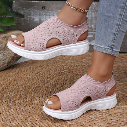 ⏳LAST DAY SALE ONLY $16.99!!🔥🔥Women's Breathable Knit Platform Sandals