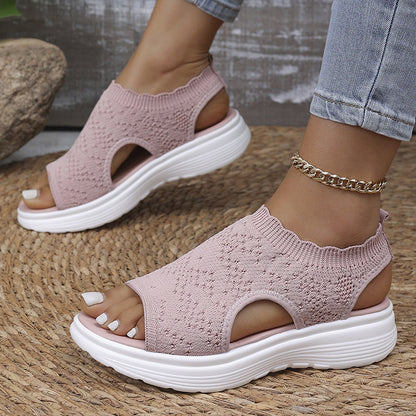 ⏳LAST DAY SALE ONLY $16.99!!🔥🔥Women's Breathable Knit Platform Sandals