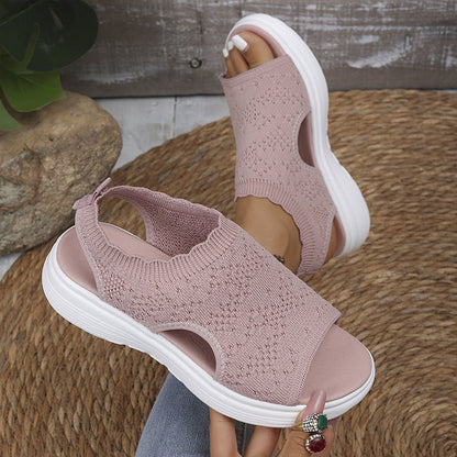⏳LAST DAY SALE ONLY $16.99!!🔥🔥Women's Breathable Knit Platform Sandals