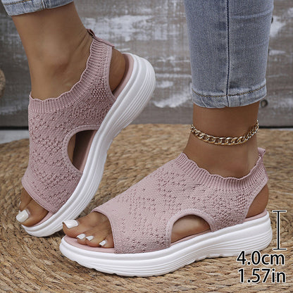 ⏳LAST DAY SALE ONLY $16.99!!🔥🔥Women's Breathable Knit Platform Sandals