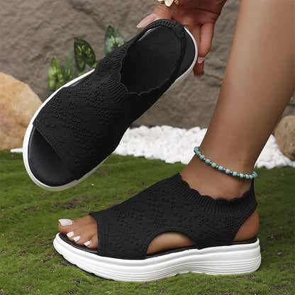 ⏳LAST DAY SALE ONLY $16.99!!🔥🔥Women's Breathable Knit Platform Sandals