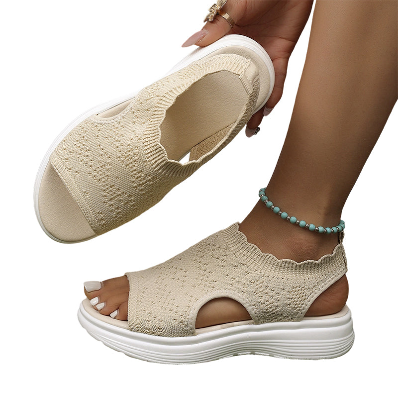 ⏳LAST DAY SALE ONLY $16.99!!🔥🔥Women's Breathable Knit Platform Sandals