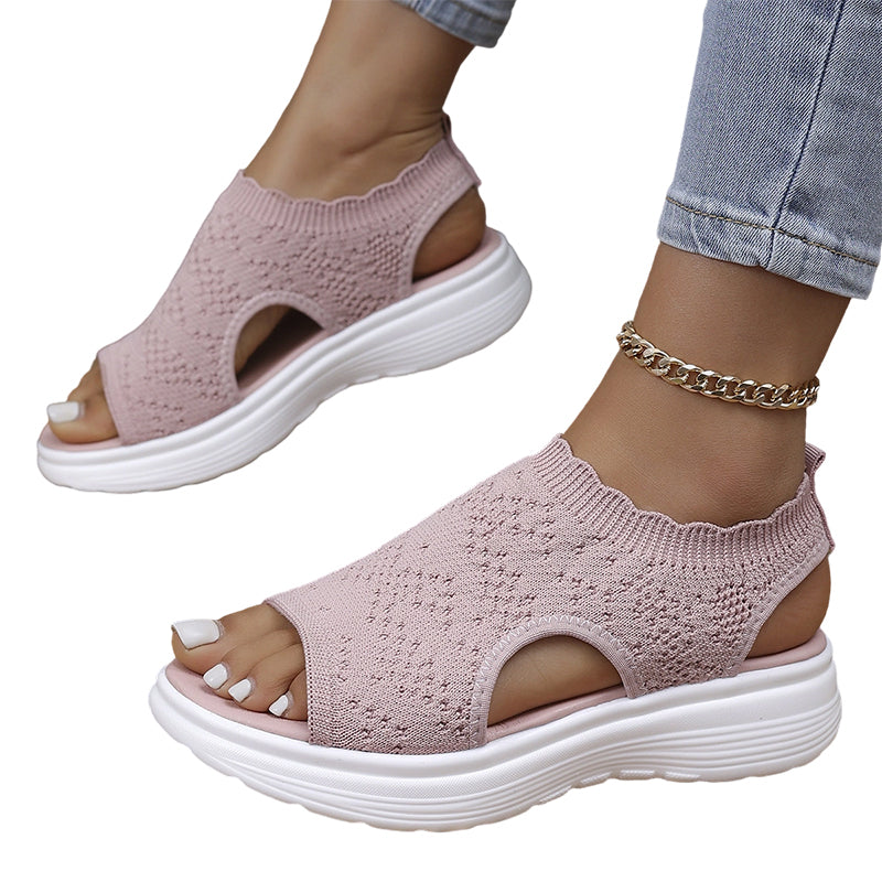 ⏳LAST DAY SALE ONLY $16.99!!🔥🔥Women's Breathable Knit Platform Sandals