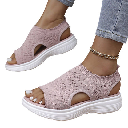 ⏳LAST DAY SALE ONLY $16.99!!🔥🔥Women's Breathable Knit Platform Sandals