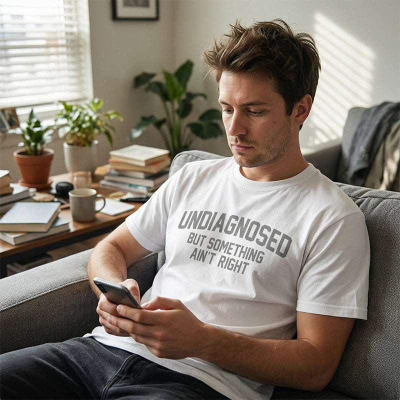 Funny “Undiagnosed” Slogan Printed T-Shirt product image 3