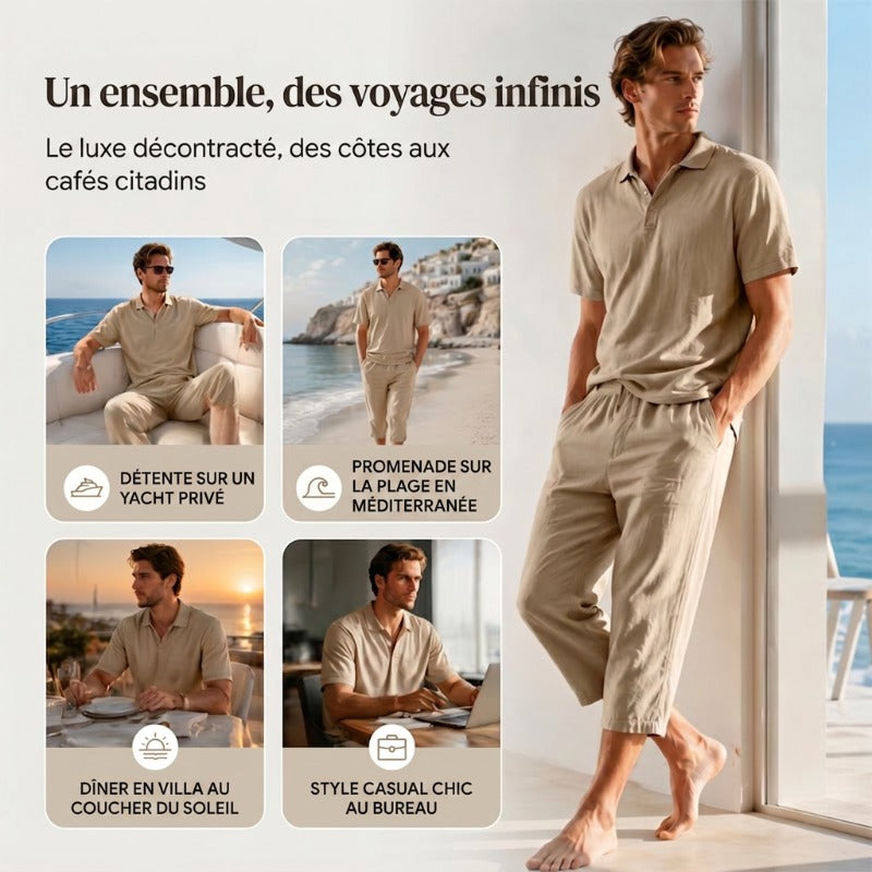 Men’s Linen Shirt and Casual Pants Set product image 5